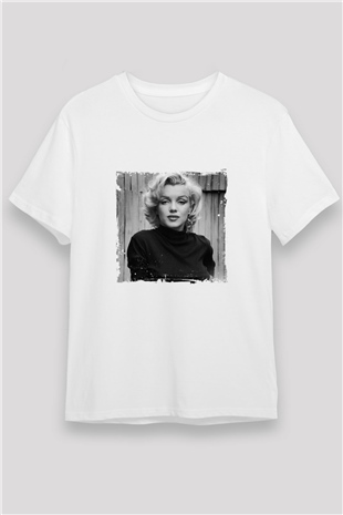 Marilyn Monroe Unisex Baskılı Beyaz Tişört
