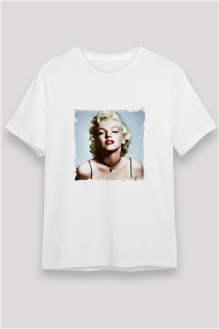 Marilyn Monroe Unisex Baskılı Beyaz Tişört