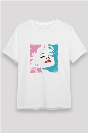 Marilyn Monroe Unisex Baskılı Beyaz Tişört