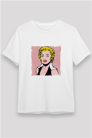 Marilyn Monroe Unisex Baskılı Beyaz Tişört