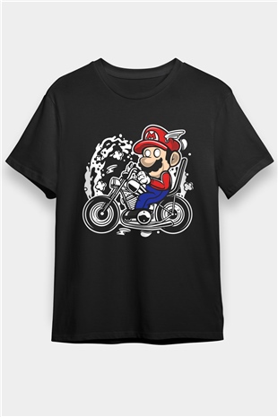 Mario Chopper Rider Siyah Unisex Tişört