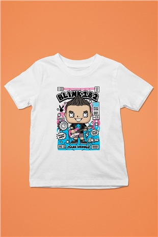 Mark Hoppus Blink 182 Baskılı Unisex Beyaz Çocuk Tişört