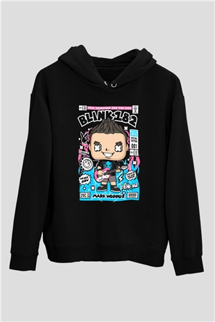 Mark Hoppus Blink 182 Baskılı Unisex Siyah Hoodie