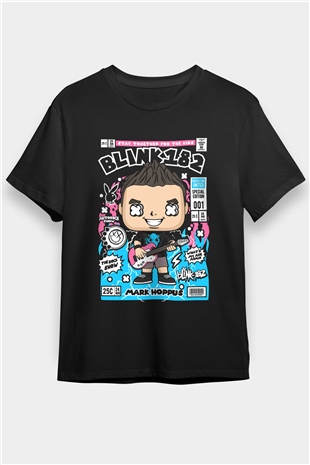 Mark Hoppus Blink 182 Baskılı Unisex Siyah Tişört