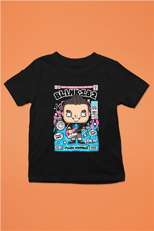 Mark Hoppus Blink 182 Baskılı Unisex Siyah Çocuk Tişört