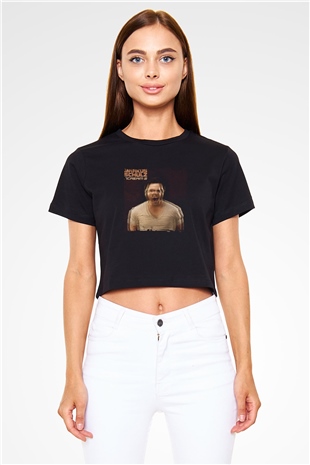Markus Schulz Baskılı Crop Top Siyah Kadın Tişört