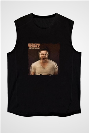 Markus Schulz Baskılı Unisex Siyah Kolsuz Tişört