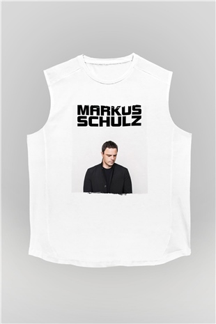 Markus Schulz Beyaz Unisex Kolsuz Tişört