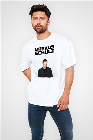 Markus Schulz Beyaz Oversize Tişört Oversize T-shirt - TişörtFabrikası