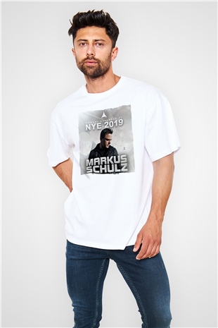 Markus Schulz Beyaz Oversize Tişört Oversize T-shirt - TişörtFabrikası