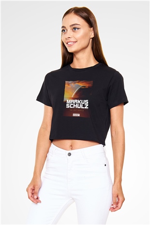 Markus Schulz Siyah  Crop Top Tişört