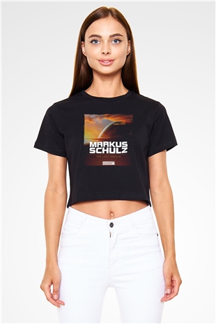 Markus Schulz Siyah  Crop Top Tişört