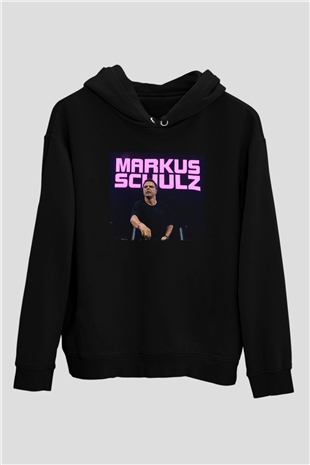 Markus Schulz Siyah Unisex Kapüşonlu Sweatshirt