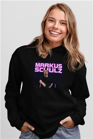 Markus Schulz Siyah Unisex Kapüşonlu Sweatshirt