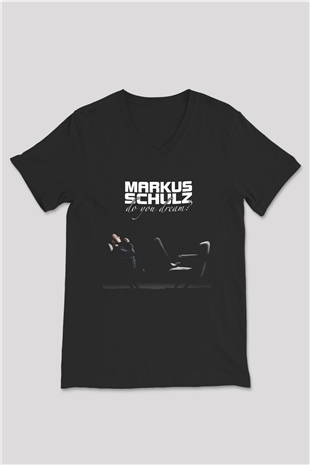 Markus Schulz Siyah Unisex V Yaka Tişört
