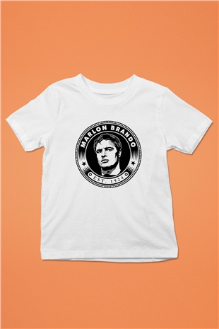 Marlon Brando Baskılı Beyaz Unisex Çocuk Tişört
