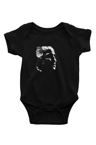 Marlon Brando Baskılı Unisex Siyah Bebek Body - Zıbın