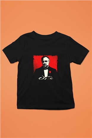 Marlon Brando Baskılı Unisex Siyah Çocuk Tişört