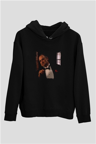 Marlon Brando Baskılı Unisex Siyah Hoodie