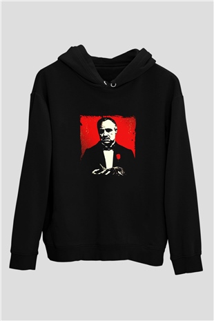 Marlon Brando Baskılı Unisex Siyah Hoodie