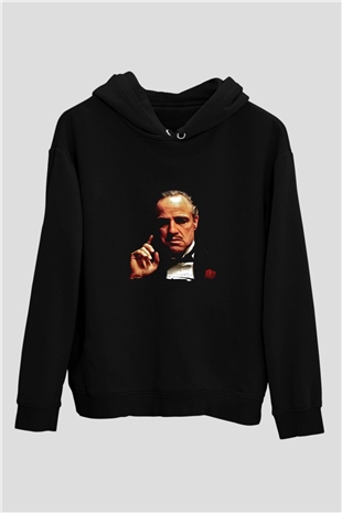Marlon Brando Baskılı Unisex Siyah Hoodie