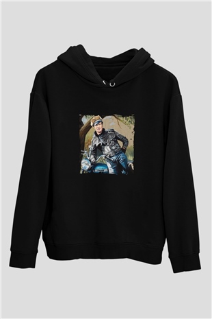 Marlon Brando Baskılı Unisex Siyah Hoodie