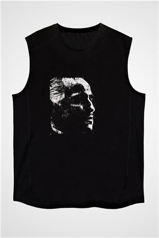 Marlon Brando Baskılı Unisex Siyah Kolsuz Tişört