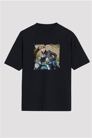 Marlon Brando Baskılı Unisex Siyah Oversize Tişört