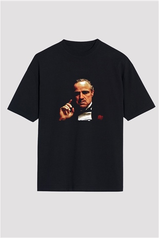 Marlon Brando Baskılı Unisex Siyah Oversize Tişört