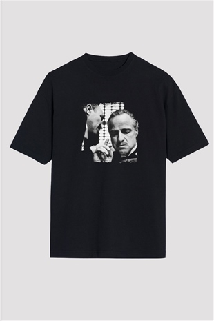 Marlon Brando Baskılı Unisex Siyah Oversize Tişört