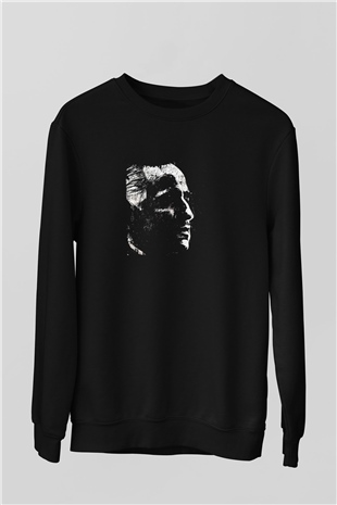 Marlon Brando Baskılı Unisex Siyah Sweatshirt