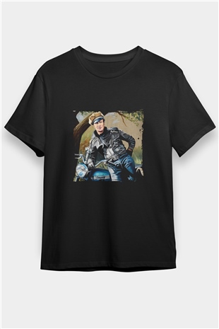 Marlon Brando Baskılı Unisex Siyah Tişört