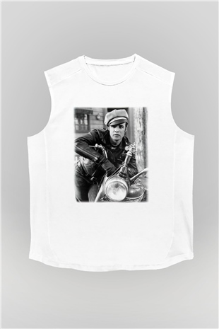 Marlon Brando Beyaz Unisex Kolsuz Tişört