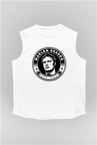 Marlon Brando Beyaz Unisex Kolsuz Tişört