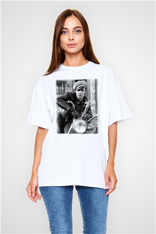 Marlon Brando Beyaz Unisex Oversize Tişört T-Shirt