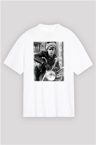 Marlon Brando Beyaz Unisex Oversize Tişört T-Shirt