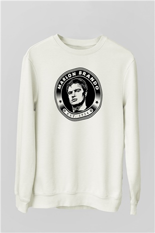 Marlon Brando Beyaz Unisex Sweatshirt