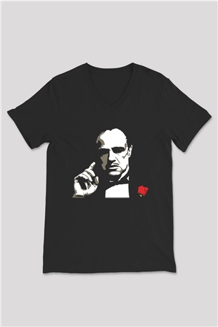 Marlon Brando Siyah Unisex V Yaka Tişört T-Shirt