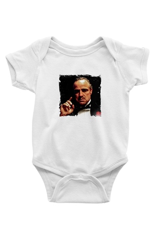 Marlon Brando Unisex Baskılı Beyaz Bebek Body - Zıbın