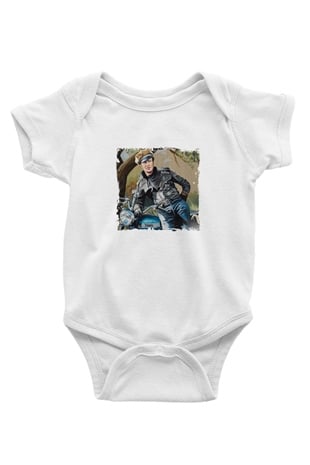 Marlon Brando Unisex Baskılı Beyaz Bebek Body - Zıbın