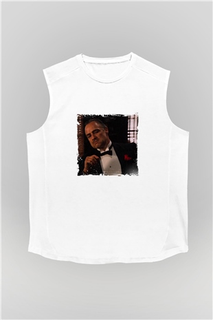 Marlon Brando Unisex Baskılı Beyaz Kolsuz Tişört