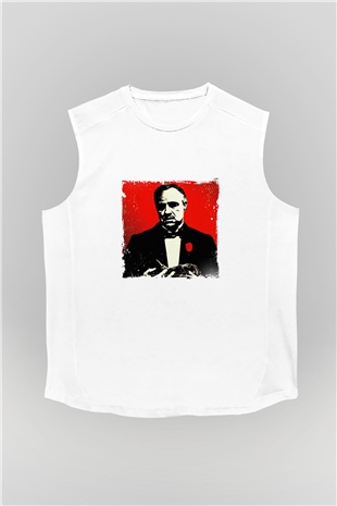 Marlon Brando Unisex Baskılı Beyaz Kolsuz Tişört