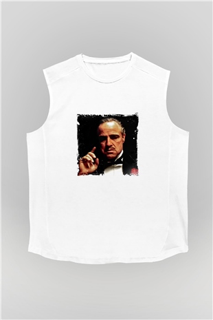 Marlon Brando Unisex Baskılı Beyaz Kolsuz Tişört