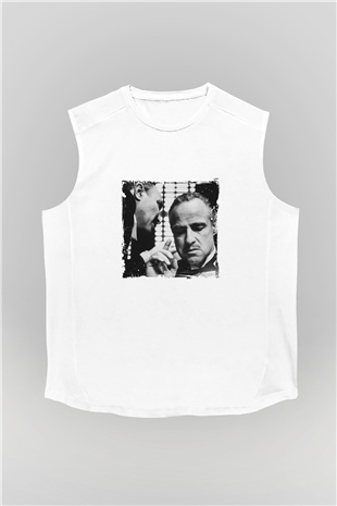 Marlon Brando Unisex Baskılı Beyaz Kolsuz Tişört