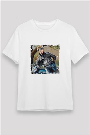 Marlon Brando Unisex Baskılı Beyaz Tişört