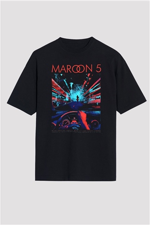Maroon 5 Siyah Unisex Oversize Tişört T-Shirt