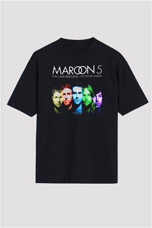 Maroon 5 Siyah Unisex Oversize Tişört T-Shirt