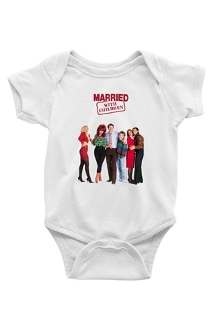 Married with Children Baskılı Beyaz Unisex Bebek Body - Zıbın