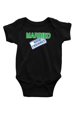 Married with Children Baskılı Siyah Bebek Body - Zıbın
