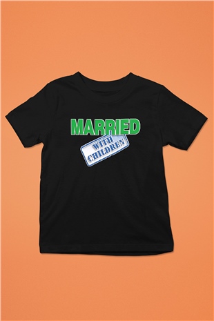 Married with Children Baskılı Siyah Unisex Çocuk Tişört